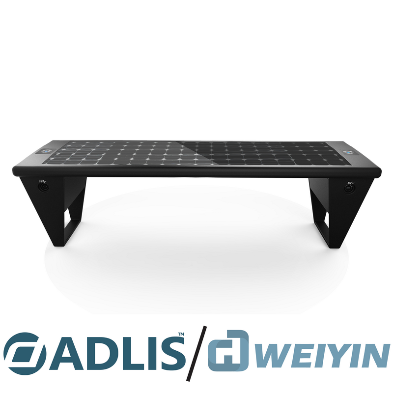 Bluetooth fri WiFi USB-oplader Trådløs opladning Bench med solpanel