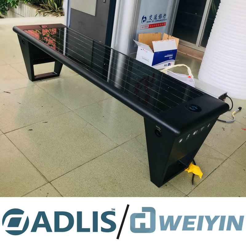 Bluetooth fri WiFi USB-oplader Trådløs opladning Bench med solpanel